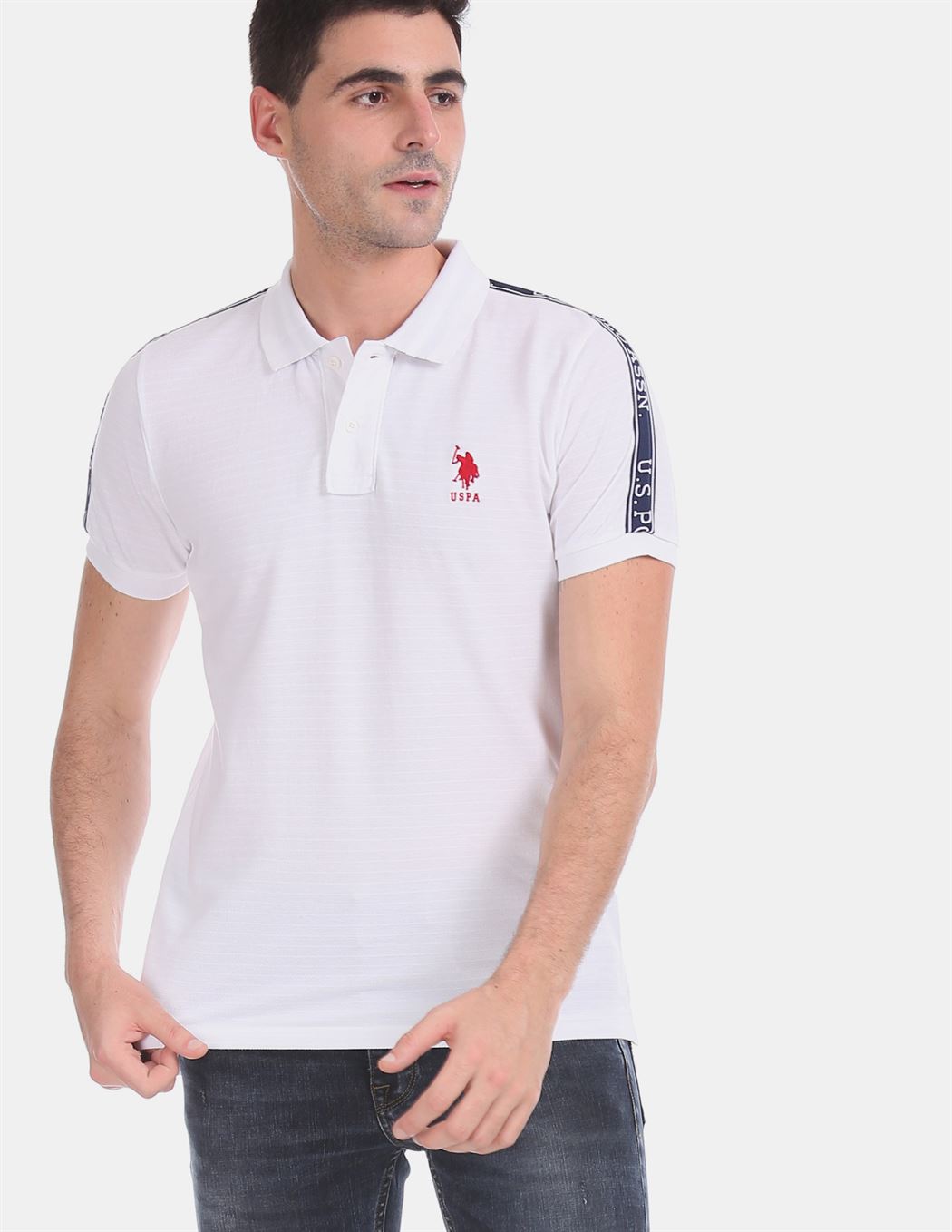 U.S.Polo Assn. Men Casual Wear White T-Shirt